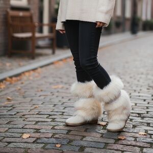 VEGA Z.B.M. Leather Upper Faux Fur Wedge Ankle Boots EUR Size 38 Made in Italy